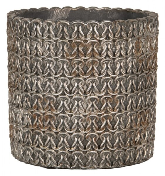 Šedý cementový vnitřní obal na květináč Damiaan L – 18x17 cm