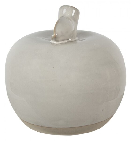 Béžové porcelánové dekorační jablko s lístkem Camlo XS – 6 cm