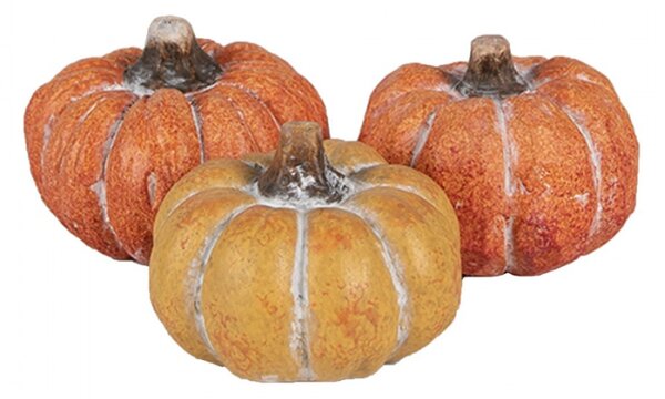 Set 3 malé oranžové keramické dekorační dýně – 5x4 cm