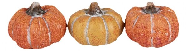 Set 3 malé oranžové keramické dekorační dýně – 5x4 cm