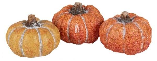 Set 3 malé oranžové keramické dekorační dýně – 5x4 cm