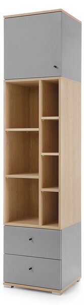 Regál ORO OR3 | 45 cm | se zásuvkami a policemi | šedá/dub piškotový