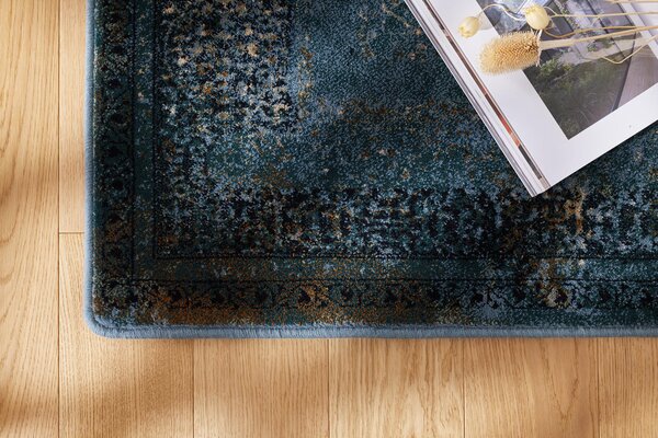 Kusový koberec vlněný Dywilan Omega Mamluk Dark Blue modrý Rozměr: 135x200 cm