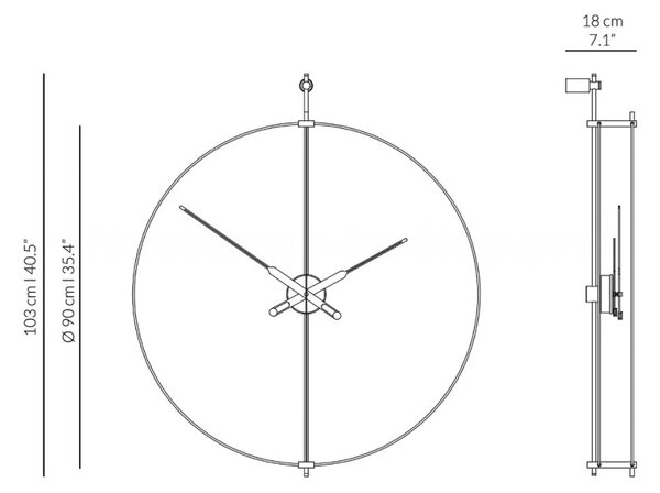 Designové hodiny Nomon Barcelona Premium Black-Oak 103cm