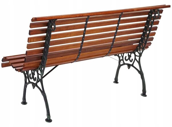 Lavička s opěradlem, dřevěná, 150 x 70 cm