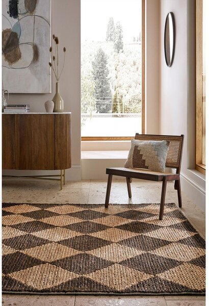 Hnědý/v přírodní barvě ručně tkaný koberec s příměsí juty 120x170 cm Effie Diamond – Flair Rugs