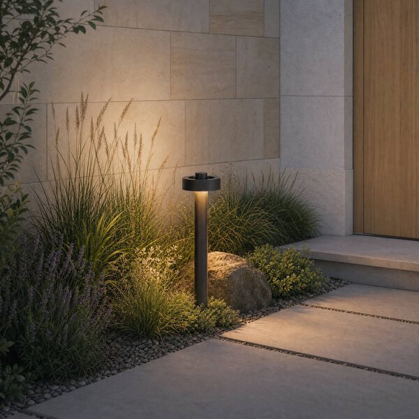 Lucande LED osvětlení cesty Nirella, 60 cm, černé, IP65, Černá, kov, Moderní