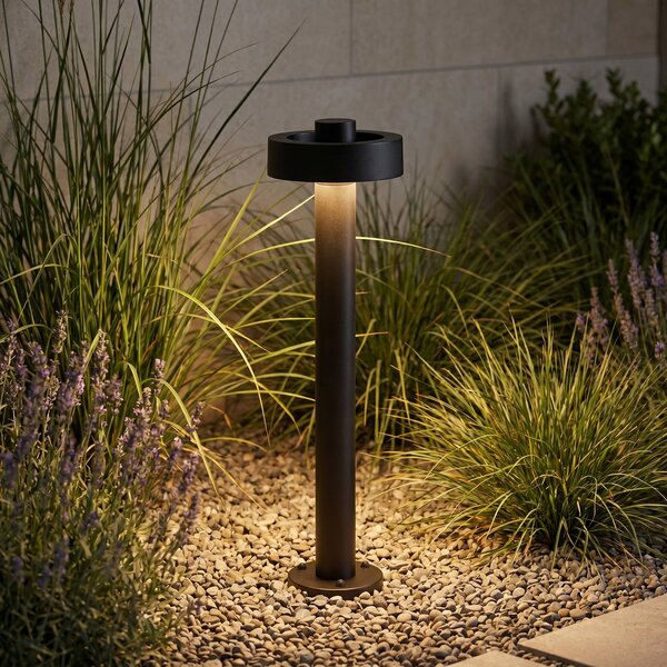 Lucande LED osvětlení cesty Nirella, 60 cm, černé, IP65, Černá, kov, Moderní