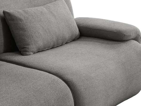 MILYSOFA SOFATIME – třímístná modulární rohová pohovka s lehátkem, jemná bouclé látka, barva oblakově šedá