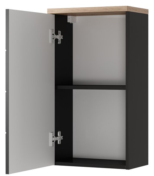 Szynaka Závěsná koupelnová skříňka Swing II 71 38 cm černá/dub Artisan