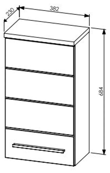 Szynaka Závěsná koupelnová skříňka Swing II 71 38 cm černá/dub Artisan