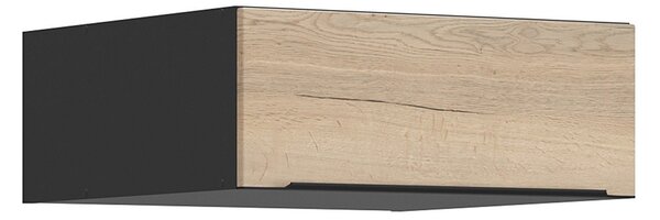BRW Kuchyně Family Line Sole L6 NO-60/23-O, Černá/dub halifax natura