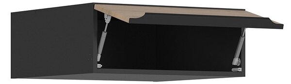 BRW Kuchyně Family Line Sole L6 NO-60/23-O, Černá/dub halifax natura