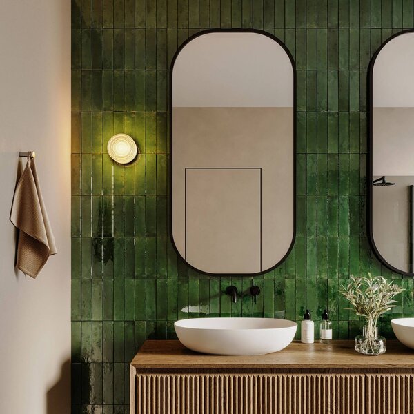 Wever & Ducré Lighting WEVER DUCRÉ LED nástěnné světlo Hajo černá/čirá, Phasedim 2700 K, stmívatelný, Černá, Koupelna, Sklo, Moderní