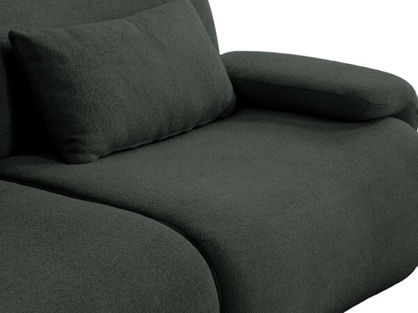 MILYSOFA SOFATIME – třímístná modulární rohová pohovka s lehátkem, jemná smyčková látka, lesní zelená
