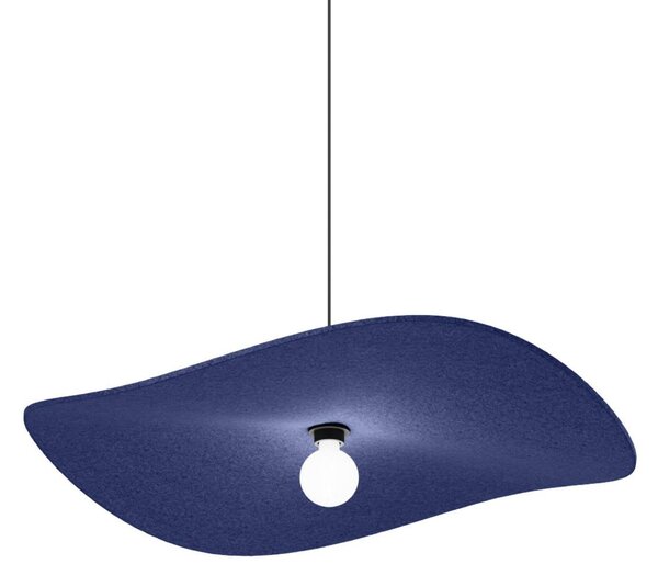 Wever & Ducré Lighting WEVER & DUCRÉ Závěsné světlo Wave Soft 3.0, plst indigo, 100 cm, stmívatelný, Modrá, Obývací pokoj / jídelna, Textil / tkanina / hedvábí, Moderní