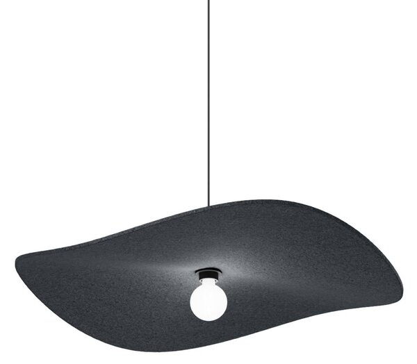 Wever & Ducré Lighting WEVER DUCRÉ Závěsné světlo Wave Soft 3.0, filc, antracitová, 100 cm, stmívatelný, Černá, Obývací pokoj / jídelna, Textil / tkanina / hedvábí, Moderní