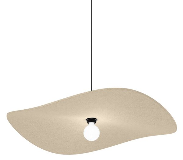 Wever & Ducré Lighting WEVER DUCRÉ Závěsné světlo Wave Soft 3.0 z plsti v barvě vápence, stmívatelný, Krémová / jantar, Obývací pokoj / jídelna, Textil / tkanina / hedvábí, Moderní