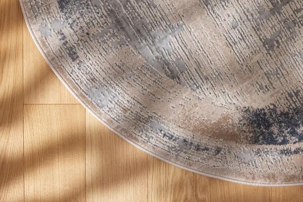 Kobercový ráj Moderní kulatý koberec abstraktní Pula Ripple béžový Rozměr: průměr 133 cm
