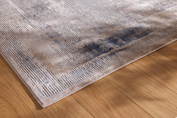 Kobercový ráj Moderní kusový koberec abstraktní Pula Ripple béžový Rozměr: 67x210 cm