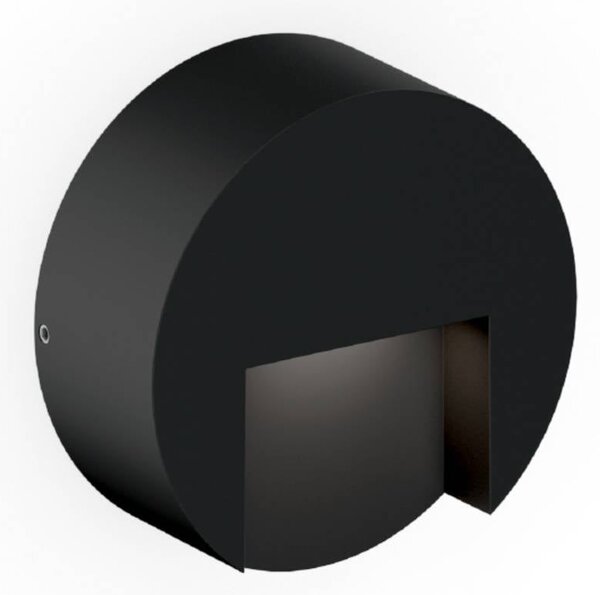 Wever & Ducré Lighting WEVER DUCRÉ LED venkovní nástěnné svítidlo Reto Round 0,8, matná černá, stmívatelný, Černá, Hliník, Moderní, Nástěnné bodové svítidlo