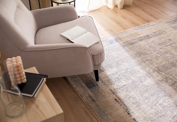 Kobercový ráj Moderní kusový koberec abstraktní Pula Ripple béžový Rozměr: 67x210 cm