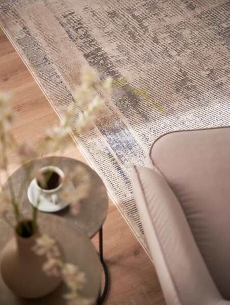 Kobercový ráj Moderní kusový koberec abstraktní Pula Ripple béžový Rozměr: 67x210 cm