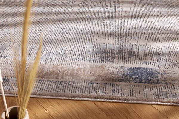 Kobercový ráj Moderní kusový koberec abstraktní Pula Ripple béžový Rozměr: 67x210 cm
