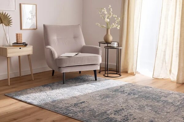 Kobercový ráj Moderní kusový koberec abstraktní Pula Spark modrý šedý Rozměr: 80x150 cm