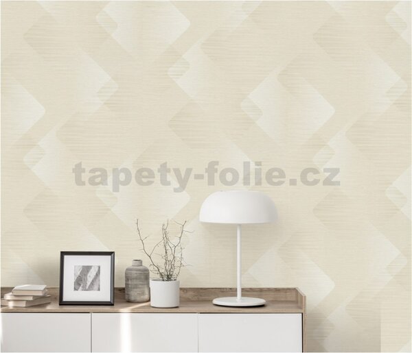 Vliesové tapety na zeď Elysium 10479-02, rozměr 10,05 m x 0,53 m, moderní geometrický vzor krémový, Erismann
