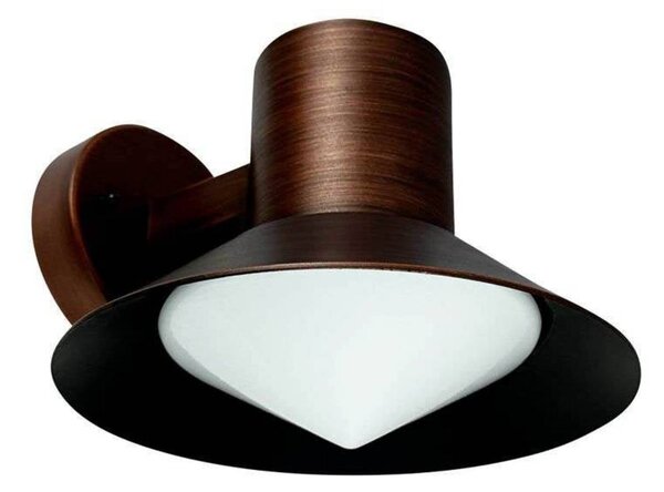 Dyberg Larsen venkovní nástěnné svítidlo Venice, měděná, Ø 20 cm, stmívatelný, Měď, kov, Design