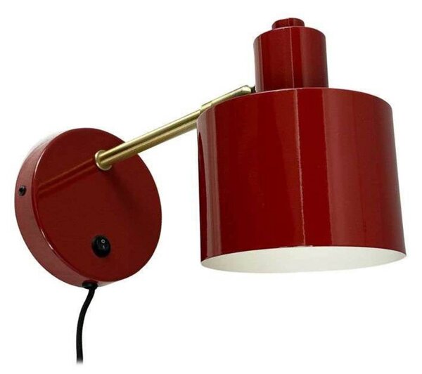 Dyberg Larsen Nástěnné světlo Ocean, tmavě červená, výška 30 cm, Červená, Obývací pokoj / jídelna, kov, Design