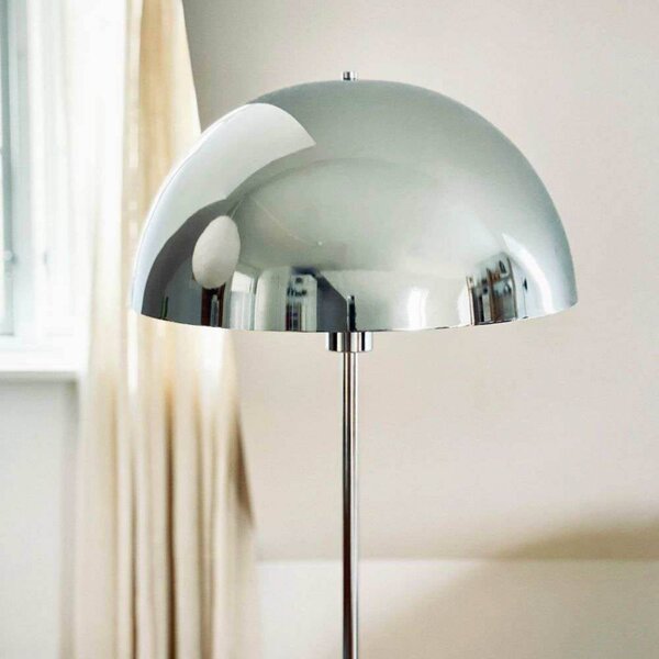Dyberg Larsen Stojací lampa Stockholm, výška 143 cm Kov/mramor, Chrom / stříbro, Obývací pokoj / jídelna, Kámen, Design