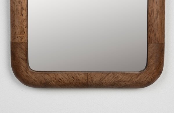 -25 % Dny MOMENTI– White Label Hnědé dřevěné závěsné zrcadlo WLL NYKO 120 x 26 cm