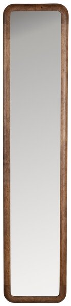 -25 % Dny MOMENTI– White Label Hnědé dřevěné závěsné zrcadlo WLL NYKO 120 x 26 cm
