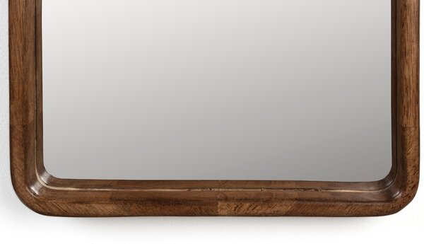 White Label Hnědé dřevěné závěsné zrcadlo WLL NYKO 120 x 34 cm