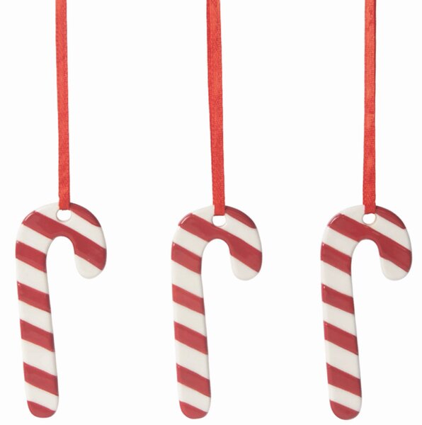 Pluto Sada keramických ozdob Candy Cane - 3 ks PL117