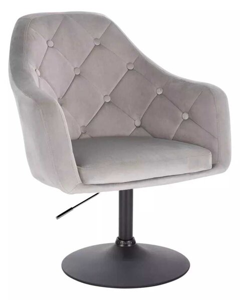 LuxuryForm DESIGN Křeslo ANDORA VELUR na černém talíři - světle šedé