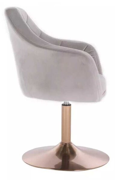 LuxuryForm DESIGN Křeslo ANDORA VELUR na zlatém talíři - světle šedé