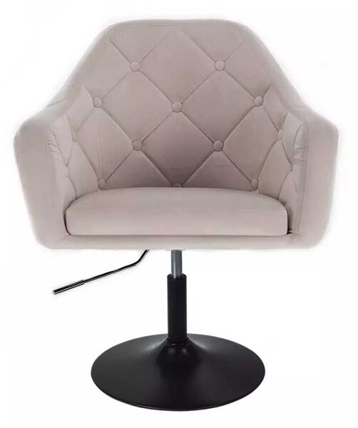 LuxuryForm DESIGN Křeslo ANDORA VELUR na černém talíři - světle šedé