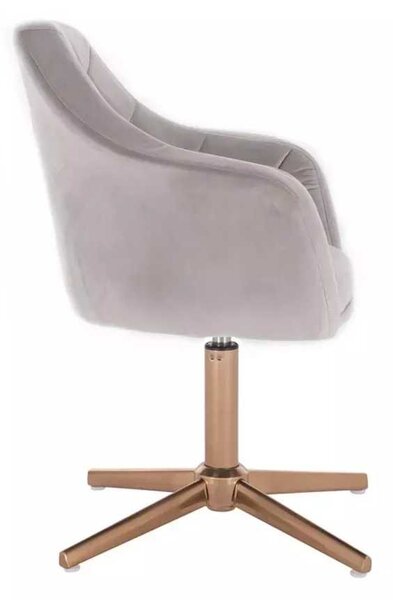 LuxuryForm DESIGN Křeslo ANDORA VELUR na zlatém kříži - světle šedé