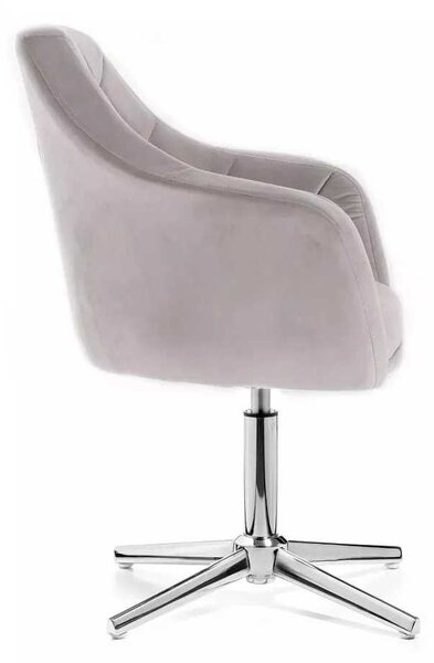 LuxuryForm DESIGN Křeslo ANDORA VELUR na stříbrném kříži - světle šedé