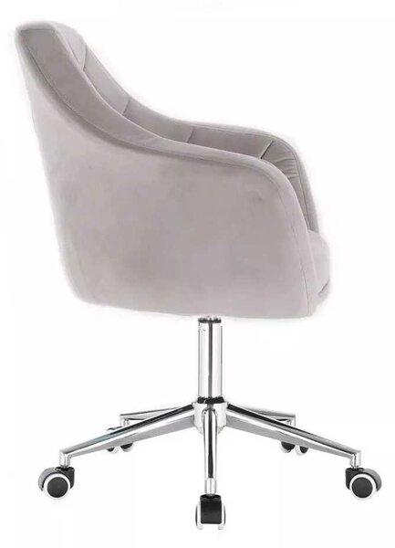 LuxuryForm DESIGN Křeslo ANDORA VELUR na stříbrné podstavě s kolečky - světle šedé