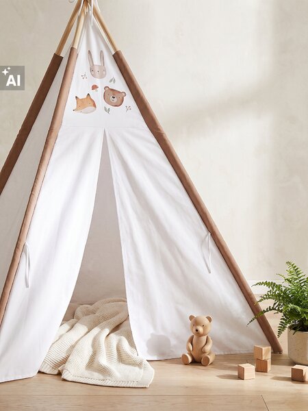 Sinsay - Dětské teepee s potiskem lesních zvířat - bílá