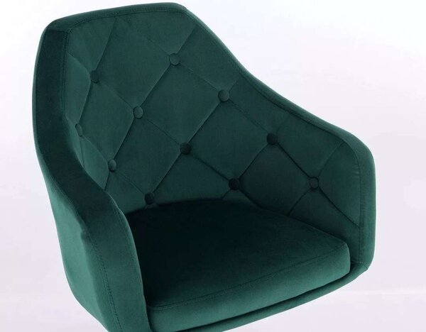 LuxuryForm DESIGN Otočné křeslo ANDORA VELUR na stříbrné podstavě s kolečky - zelené