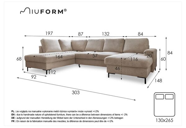 Hnědá rozkládací pohovka do "U" z imitace kůže Miuform Lofty Lilly Vintage, levý roh