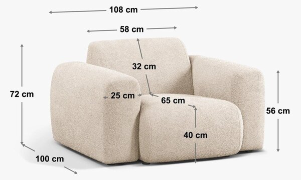 Béžové křeslo z textilie bouclé Molino – Micadoni Home
