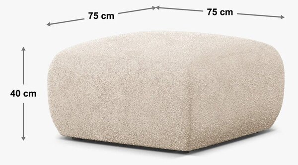 Černý taburet z textilie bouclé Molino – Micadoni Home