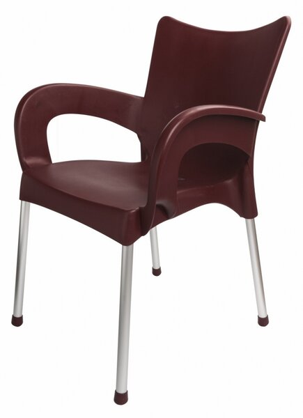 Mega Plast, plastová židle DOLCE (AL nohy), 82,5 x 59 x 55 cm, stohovatelná, bordó