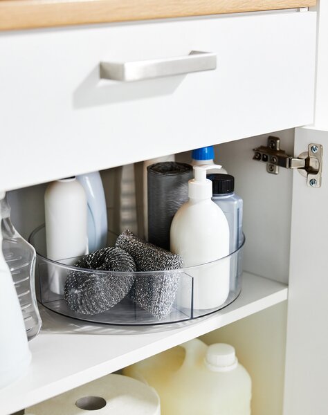 Otočný organizér LAZY SUSAN Rotho - s přepážkami, 7cm/pr.28,5cm
